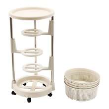 YUNRUX 4 Tier Mobile Rotating Utility Cart Storage Organizer - 白色 - 查看 6