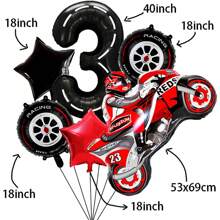 Jeu de ballons numérotés de 1 à 9 pour voitures de course, ballons en aluminium pour motos pour anniversaire, décoration de fête de course de vélo tout-terrain