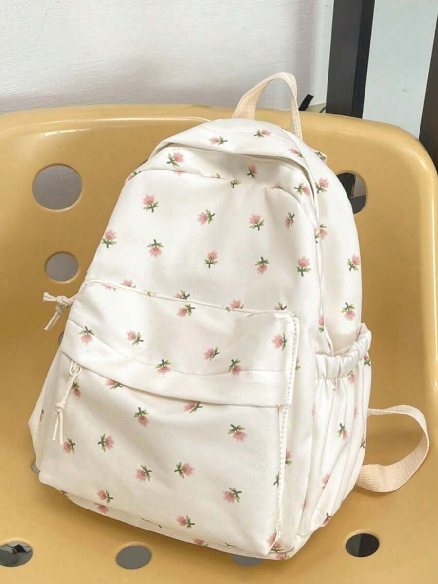 Mochila funcional con estampado floral, de estilo casual de negocios, mochila para portátil para mujeres, mochila de viaje antirrobo de gran capacidad, mochila de negocios para computadora, mochila universitaria, con correas de hombro ergonómicas y múltiples bolsillos.