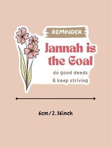 1/3pcs Jannah Is The Goal Stickers - Do Good Deeds & Keep Striving, Stickers For The , Self-Adhesive Decal For Laptops, Water Bottles, Journals, Enhance The Sense Of Happiness, Gifts For Her, Birthday Gifts, Toy Stickers, Muslim Stickers, Islamic Sticker, Motivational Stickers, Goal Sticker, Faith Stickers, Holiday Stickers - Black - View 8
