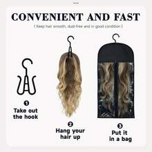 6PCS Wig Storage Bags With Hanger, 23.6 X 11.8Wig Storage Multiple Wigs,Breathable And Easy Carry Home Hair Travel Use - Purple - View 3