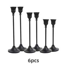 12PCS/6PCS/3PCS Metallic Tapered Candle Holders Set, Silver-Plated/Copper-Tone In Multiple Colors, Suitable For Home, Dining, Parties, Weddings, New Option: 1 Stainless Steel Napkin Holder + 6 Candle Holders Set, Home & Living/Home Decor/Candles & Holders/Candle Holder Sets