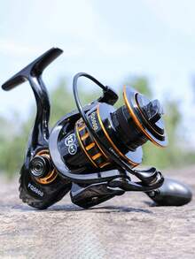 SOUGAYILANG Spinning Reel 12+1BB Smooth Fishing Reel Metal Aluminum Spool And Rocker Arm Suitable For Freshwater And Saltwater - Black - View 9