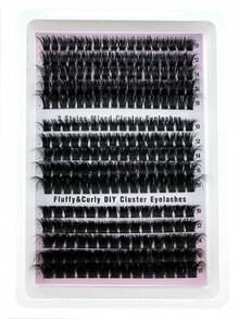 160D/120D/100D Pestañas postizas individuales de efecto 5D, Set de 240 piezas de extensiones de pestañas individuales esponjosas de visón DIY, rizo de 0.07mm, longitudes mixtas de 10-18mm, herramientas de maquillaje, extensiones de pestañas a granel para uso diario y disfraz - D - Ver 4