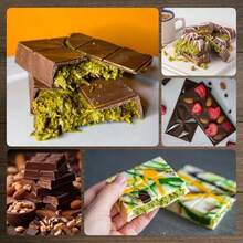 GlasFlength 2 PCS Chocolate Tray Mould Dubai Reusable Silicone Chocolate Mould Non-Stick Chocolate Tray Mould With Scraper For Ice Jelly Chocolate - Multicolor - View 3