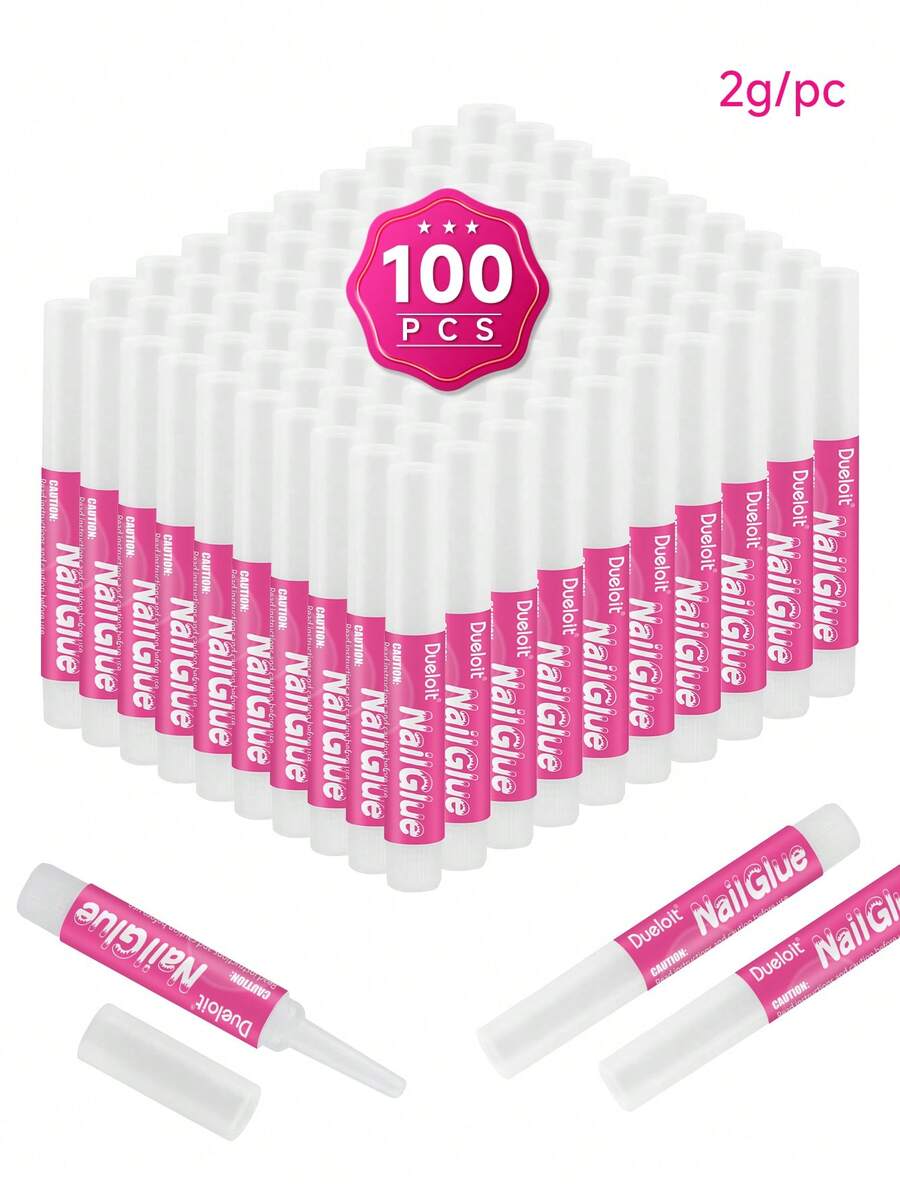 10 件/20 件/50 件/100 件指甲胶，超强、快干、持久、易于涂抹，非常适合水晶指甲和按压指甲，快速修复指甲、指甲护理和增强 2 克/件