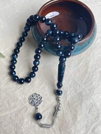 1 件 45 件仿琥珀高端银河深蓝色 Tasbih 风格女士手链