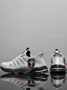 Men's Plus Size Casual Breathable Sports Running Shoes, Outdoor Fashion Solid Color Light-Weight Training Sneakers