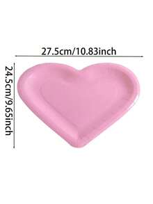 3pcs Heart-Shaped Disposable Paper Plates, Cake Plates, Wedding Disposable Cake Plates - Multicolor - View 5