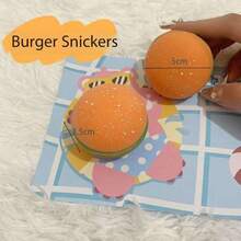قطعة واحدة لعبة برغر مرن واقعي ضيقي، كرة إرتخاء لتخفيف الضغط على شكل برغر ، نموذج زخرفي للكعك، لعبة جديدة ممتعة - قهوة بني - مشاهدة 5