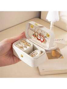 1pc New Portable Mini Jewelry Box, Travel Earrings, Rings, Small Jewelry Bags, Storage Box - New Portable Mini Jewelry Box - View 6