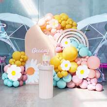 1 Set Balloon Arch Kit, Free Bending Half Balloon Arch Stand With Base, Gold Balloon Arch Frame, Balloon Arch Backdrop Stand For Floor, Wedding Party, Birthday Party, Yard, Lawn, Home, Graduation Decoration