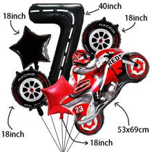 Jeu de ballons numérotés de 1 à 9 pour voitures de course, ballons en aluminium pour motos pour anniversaire, décoration de fête de course de vélo tout-terrain