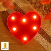 1pc Lovely Heart-Shaped Night Light, Battery Powered Indoor Decorative Cute Night Light, Suitable For Room Decor, Bedroom Decor, Desktop Decor, Valentine's Day Decorative Light, Valentine's Day Gift - Warm Light - View 4
