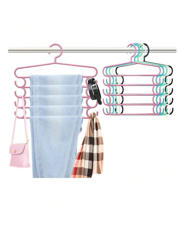 5-Layer Multifunctional Storage Rack – Versatile Wardrobe Organizer For Home, Bedroom, Bathroom & Kitchen | Perfect For Hanging Pants, Towels, Scarves, Ties & More | Stylish Room Decor & Space-Saving Storage Solution