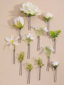 12件套简约夏季度假优雅发夹，适合花园婚礼、假日旅行及其他场合，情人节配饰