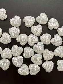 200/100 buc. Mărgele acrilice în formă de inimă din cer înstelat, efect sidefat, potrivite pentru realizarea de bijuterii DIY - alegerea ideală pentru farmece pentru telefon, cercei, coliere și accesorii de păr - Inima înstelată - Vizualizare 3