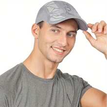 1 pieza Nuevo gorra tipo deportiva con letra SPORT para hombre, transpirable, alta protección solar, bloquea efectivamente los rayos UV, diseño ajustable, cómodo y fácil de usar, gorra de malla de secado rápido con protección solar para exteriores