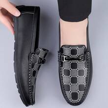 Men's British-Style Loafers, Textured Driving Shoes, Lightweight & Non-Slip - Black - View 5