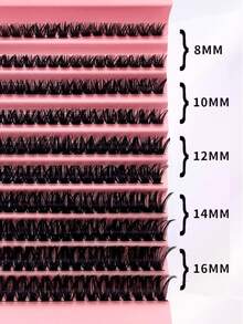 200pcs D Curl DIY Eyelash Cluster, 80D Cluster Eyelashes, 0.07mm D Curl 8-16mm Mixed Natural Eyelash Extensions, Super Thick And Lengthening Cluster Eyelashes, Curly Single Eyelashes, Thin And Lengthening Eyelashes, Lengthening And Cartoon-Like Appearance Eyelashes, Suitable For Beginners At Home200pcs Extra Thick False Eyelashes, 200pcs Large Capacity Lash Clusters, Eyelash Clusters, Individual Eyelashes, Lashes, Fake Lashes - D - View 3