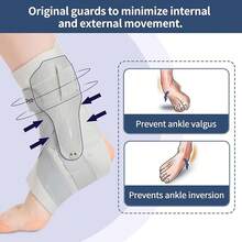 Ankle Brace With Side Stabilizers (Gray X-Large) Adjustable Support For Sprained Ankle Achilles Tendon Relief - Gray - 查看 12