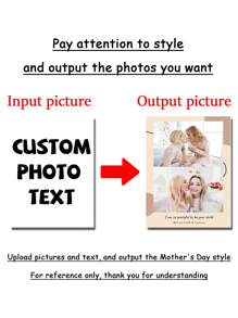 1 Pc, Optional Frame, Customizable High-Quality Printing And Painting, Customizable Photos, Wall Art Posters, Home Decoration, Mother's Day Gift, A Unique Gift For/Family/Boyfriend/Girlfriend/Husband/Wife, Very Suitable For Birthdays, Anniversaries, Weddings