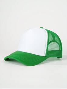 1pc Solid Color Mesh Cap, Unisex Kids Y2K Style Breathable Sun Ion Fashion Versatile Adjustable Casual Outdoor Wear - Colorblock Mesh Hat - View 43