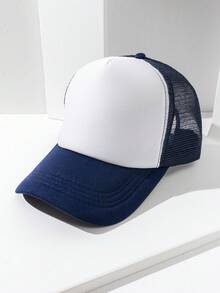 1 件透气网眼棒球帽，男女通用休闲百搭棒球帽，个性化卡车司机帽