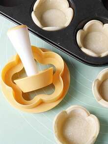 2Pcs Flower Pastry Cutter And Tart Tamper Set - Ideal For Baking Tarts Cookies And Biscuits - Kitchen Gadgets And Accessories - Multicolor - View 4