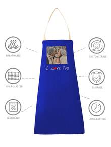 1pc Customized Linen Apron, Personalized Photo Apron For Men & Women, Chef Cooking Kitchen Apron, Pet Photo, Logo Printed, Gifts For Father's Day, Valentine's Day, Mother's Day, Birthday, Wedding Anniversary, Graduation, Wedding, Kitchen Accessories, Yard Work Accessories, Cooking Master - Multicolor - View 7