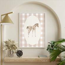 1 pieza Arte de pared vintage, póster con diseño de caballo de tema vaquero, póster vintage western de vaquera, decoración moderna para baño, dormitorio, sala de estar, habitación, hogar, estilo sin marco - Multicolor - Ver 29