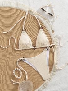European & American Fashion Special Fabric Beach Holiday Women Swimsuit Bikini Set