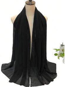4pcs/Set Solid Color Chiffon Scarf Ideal For Daily Wear, Festivals, Gatherings And Outdoor Activities - Multicolor - View 3