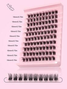 Asiteo 100pcs D-Curl Fluffy False Eyelashes, Transparent Lash Stems, Delicate & Lightweight, Natural & Voluminous, Easy To Wear, Salon-Grade Quality, Segmented Design For Stunning Eye Look - Black - View 6