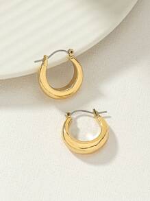 1 par de elegantes, exquisitos, versátiles, populares, minimalistas y elegantes pendientes de aro dorados, apropiados para fiestas y uso diario