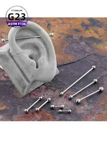 1 pieza Piercing de lengua de aleación de titanio de grado implantable G23 F136 con rosca interna, joyería de perforación para uso diario tanto para hombres como para mujeres
