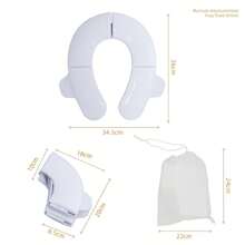 1pc Children's New White Portable Plastic Foldable Toilet Seat Cover, Infant/Toddler Toilet Training Seat, Fits Various Toilet Types, Travel Use