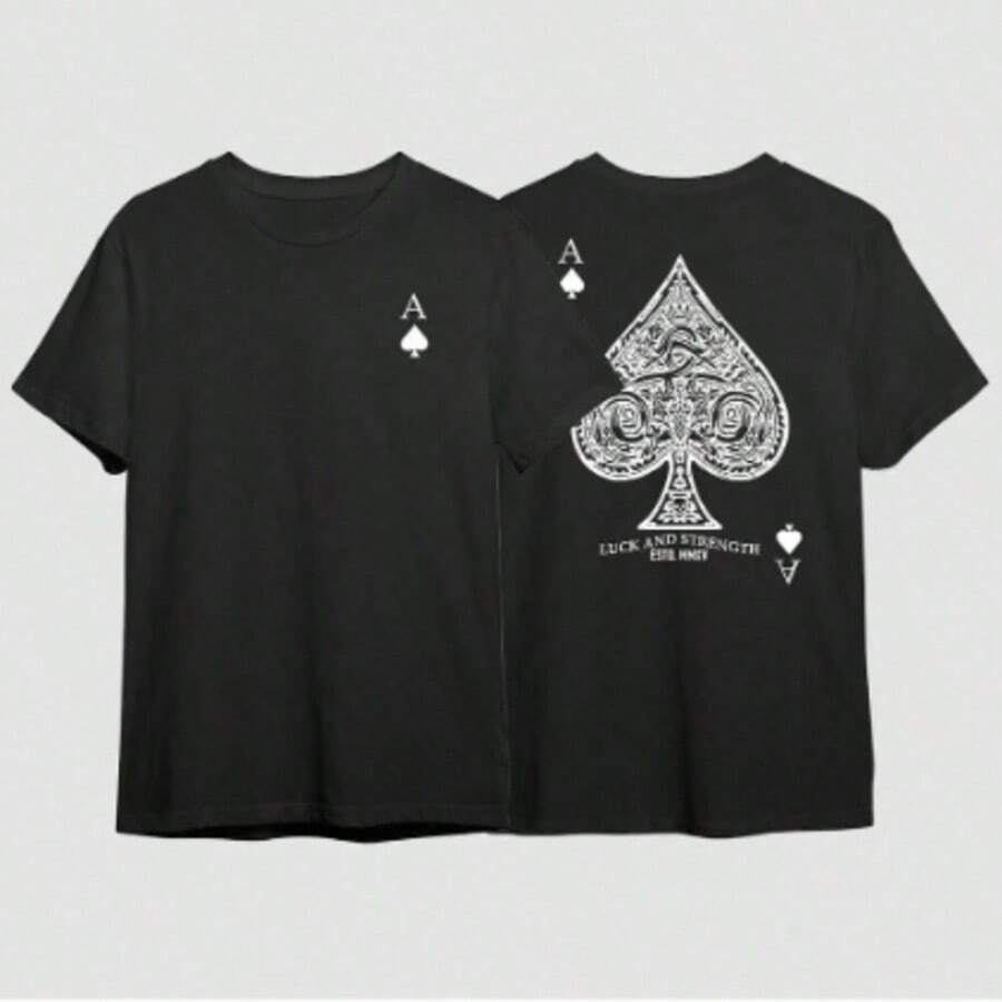 Ás De Espada Espadilha Baralho Truco Jogo De Cartas Camiseta Unissex Masculino Feminino 100% Algodão Top Premium Streetwear Lançamento Varias Cores!! Plus Size - Preto - Visão 1