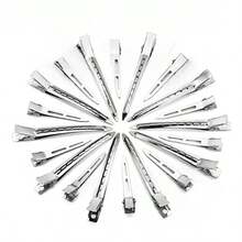 10 pièces Pinces à cheveux en métal pour la mise en forme et la séparation, argent pour les cheveux longs des femmes, pinces à boucles d'alligator pour rouleaux à cheveux, salon, nœuds papillon DIY, accessoires pour cheveux, outils de coiffure - multicolore - Voir 5