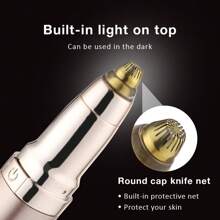 1pc 2-In-1 Electric Eyelash Curler & Eyebrow Trimmer, Automatic Multi-Function Eyebrow Razor & Eyelash Curler, 2 Temperature Settings, Fast Heating, Built-In Lighting, Anti-Scald Comb Design, Round Cap Blade, With USB Charging Cable (140mAh)