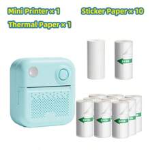 LAIBEAR Mini Printer Sticker Thermal Printer, Portable Inkless Sticker Maker, Free Cutting Small Pocket Printer, Mini Photo Printer, Black And White Photo Printer, Efficient And Fast Small Pocket Printer, Inkless Printer For Study Notes, Pictures, DIY, Labels, Mini Printer Sticker Thermal Printer