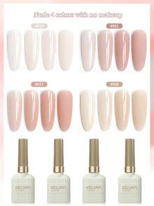 XEIJAYI 4pcs/Set 15ml Gel Nail Polish Set, Gel Nail Polish Set, Removable UV/LED Gel Nail Polish, Suitable For Home Manicure Salon DIY, Essential For Summer Nails - Multicolor - View 3