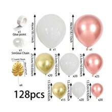 Rose Gold Balloon Arch Set -126pcs Rose Gold Balloon Sand White Balloon Chromium Plated Gold Balloon With Gold Leaves, Suitable For Bride Gifts, Birthday Parties, Wedding, Graduation, And Anniversary Parties