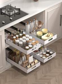 Pull - Out Kitchen Drawer Organizers - High - Capacity Storage, Effortlessly Classify Spices And Utensils, Optimize Cabinet Space