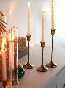 12PCS/6PCS/3PCS Metallic Tapered Candle Holders Set, Silver-Plated/Copper-Tone In Multiple Colors, Suitable For Home, Dining, Parties, Weddings, New Option: 1 Stainless Steel Napkin Holder + 6 Candle Holders Set, Home & Living/Home Decor/Candles & Holders/Candle Holder Sets