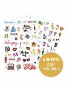 210 张可爱节日和季节性计划贴纸，非常适合日常计划、每月庆祝、日历组织、剪贴簿和一般活动管理、学校用品、返校 - 規劃節日貼紙 - 查看 3