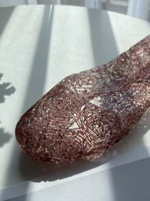 Women's Sandals, Shiny Jelly Hollow Fruit Design Beach & Home Flat Closed Toe Aqua Shoes, Soft Breathable Glitter Rose Pattern Sandals, Summer