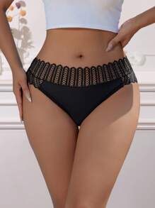 Aofeiqike 3 piezas de bragas de encaje de estilo europeo de alta calidad para mujeres, shorts cómodos y sexy de cintura media, ropa interior elegante y casual para damas, estimulante de la dopamina