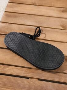 Sandalias minimalistas para mujer, suela gruesa, abierta de dedo, para playa y vacaciones, estilo casual, cómodas, con cierre tipo slip-on, sandalias planas de moda