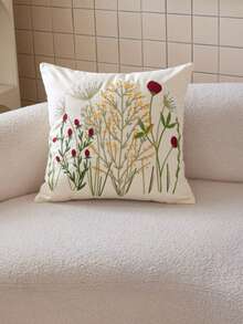 1 Pc Flower Embroidery Throw Pillow Cover, Home Decor For Living Room, Bedroom, Party, All Season - Multicolor - View 15
